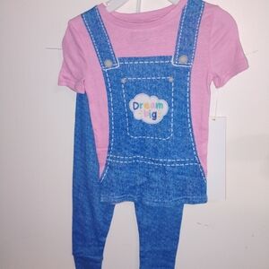 Dream Big Pink and Blue Kids Pajama Set